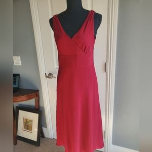 J CREW red Sophia cocktail dress in silk tricotine